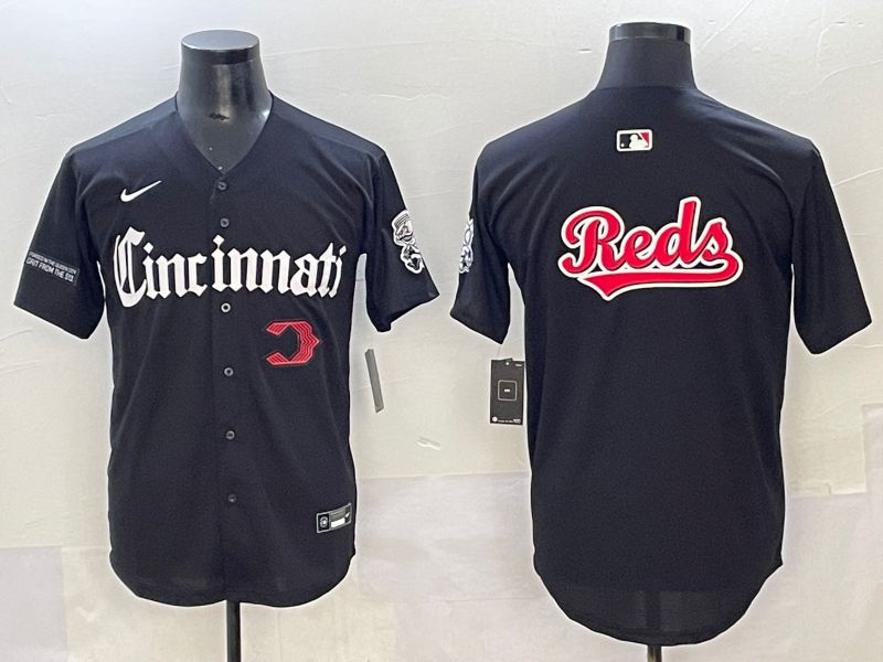 Men 2025 Cincinnati Reds Blank Black Five generations Joint Name Nike MLB Jersey style 9
